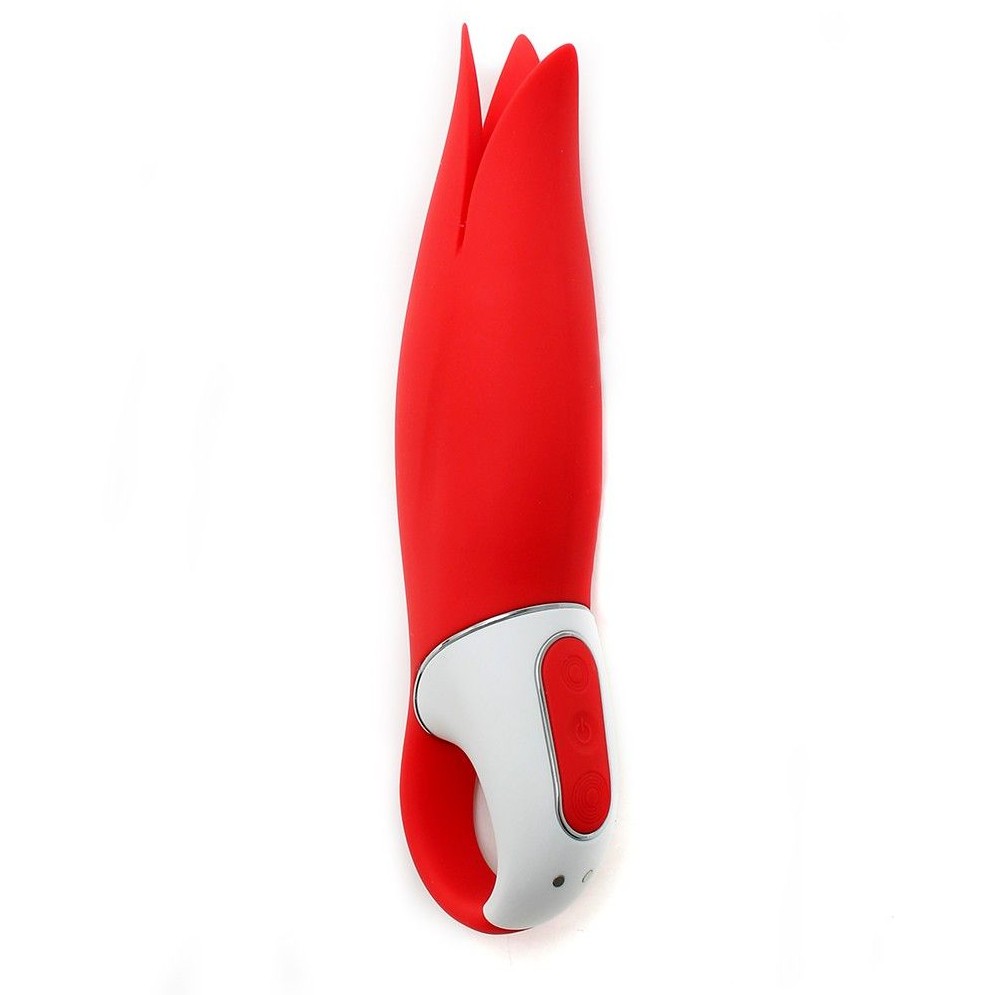 Женский вибратор с лепестками «Vibes Power Flower», цвет красный, Satisfyer EE73-837-0418, длина 19 см.