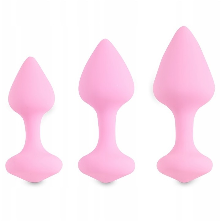 Набор анальных плагов «Bibi Butt Plug Set» цвет розовый, FeelzToys FLZ-E27864, длина 9.7 см.