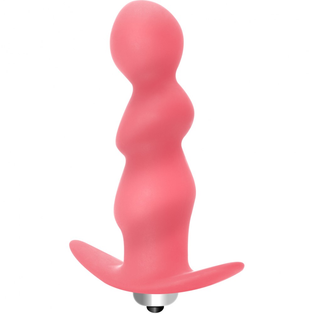 Спиральная анальная пробка «First Time Spiral Anal Plug» с вибрацией, цвет красный, Lola Toys 5008-01lola, длина 12 см.