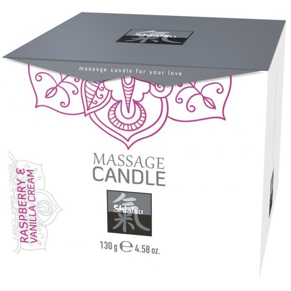 Массажная свеча с ароматом малины и ванильного крема «Massage Candle Raspberry Vanilla», 130 грамм, Hot Products 67121