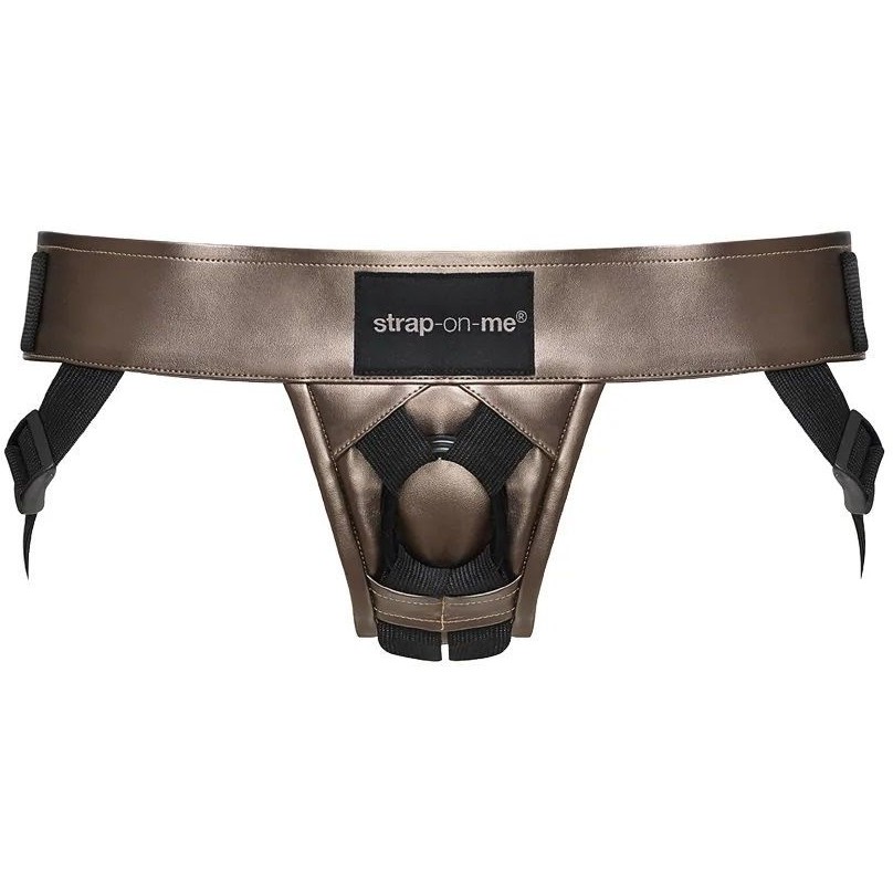 Бронзовый пояс для страпона «Leather Curious Harness», Strap-On-Me 6016053