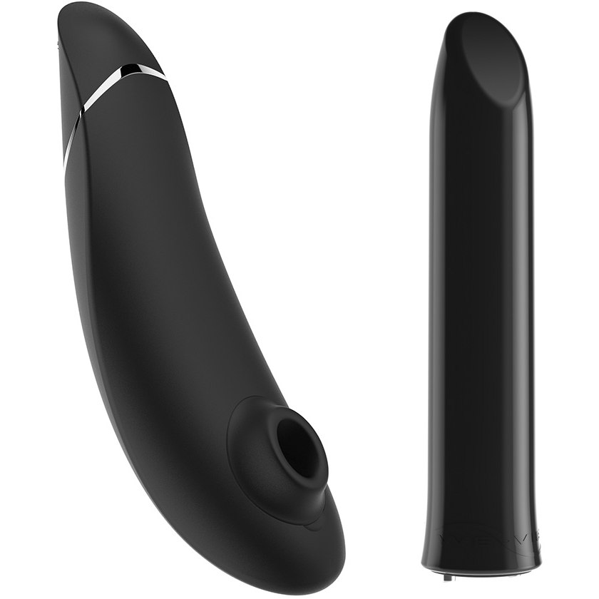 Набор для секса «We-Vibe Silver Delights» с Womanizer Premium и We-vibe Tango», We-Vibe 605816, длина 15.5 см.