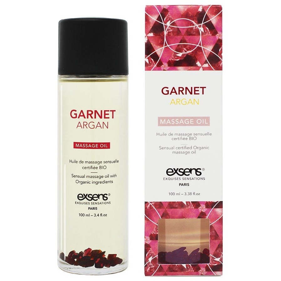 Органическое массажное масло с кристаллами граната «Garnet Argan», 100 мл, Exsens D882263, 100 мл.