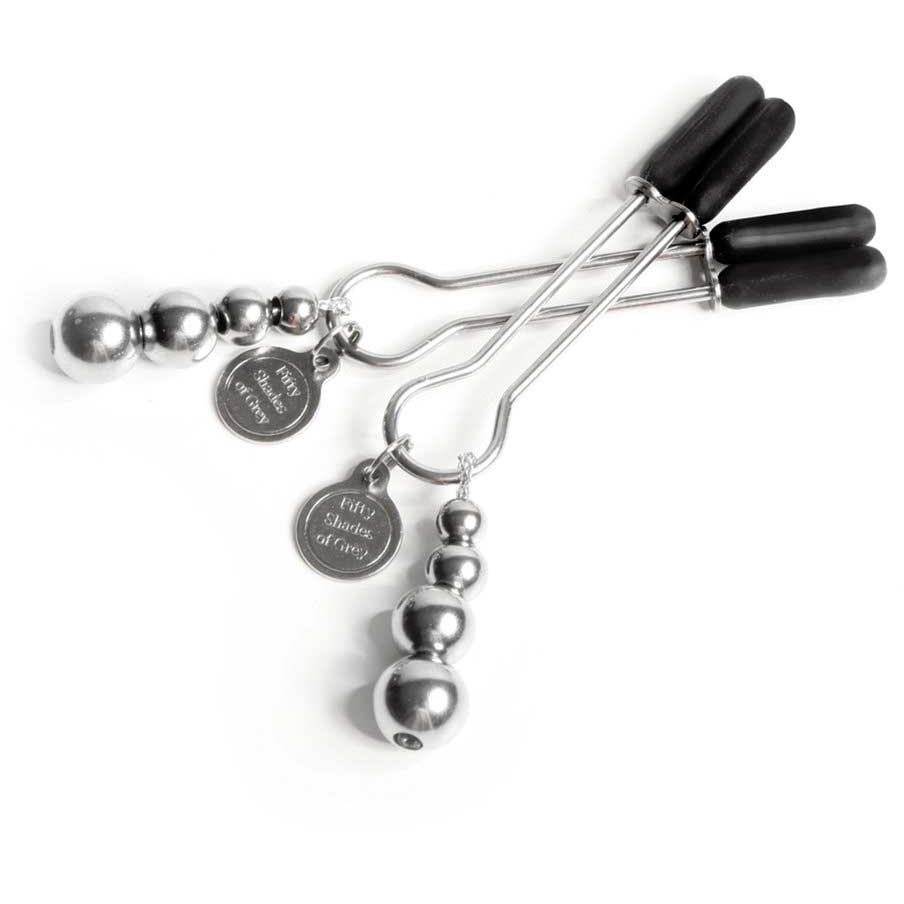 Зажимы для сосков FSoG «Nipple Clamps», цвет серебристый, Fifty Shades of Grey FS40186, длина 8.2 см.