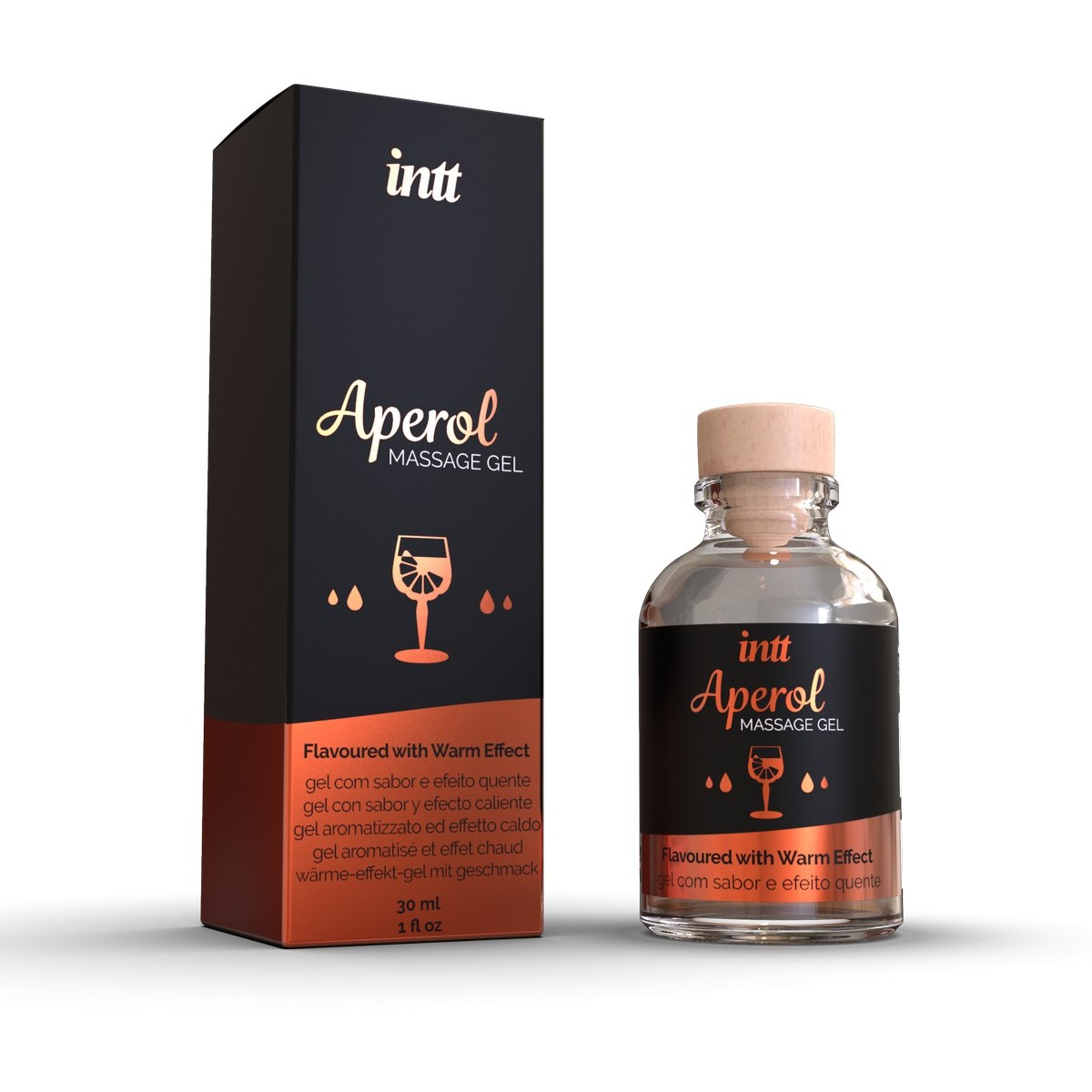 Ароматизированный массажный гель «Aperol» для массажа, орального секса и проникновения, 30 мл, Intt MG0004, 30 мл.