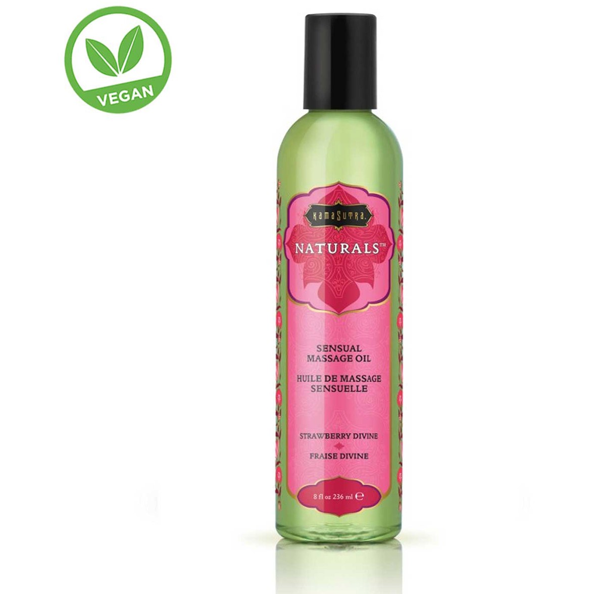 Массажное масло «Naturals massage oil Strawberry divine», 230 мл, KamaSutra KS10194, 230 мл.