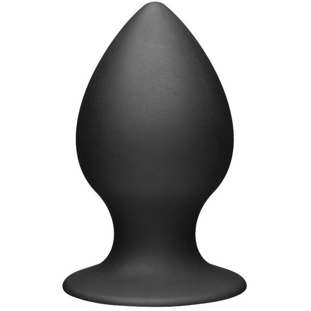 Большая анальная пробка с присоской «Large Silicone Anal Plug», цвет черный, Tom of Finland TF1855, длина 11.5 см.