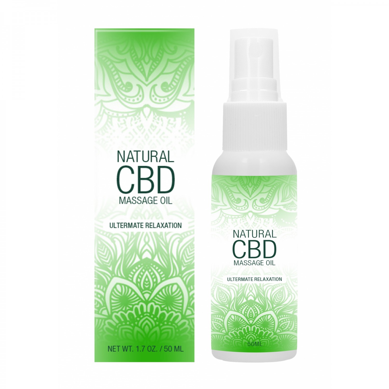 Массажное масло «Natural CBD» с каннабидолом, 50 мл, Shots Media PHA187, 50 мл.