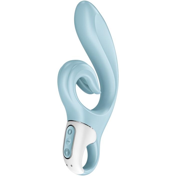 Силиконовый вибратор-кролик «Love me Blue», цвет голубой, Satisfyer 4036618, длина 21.2 см.