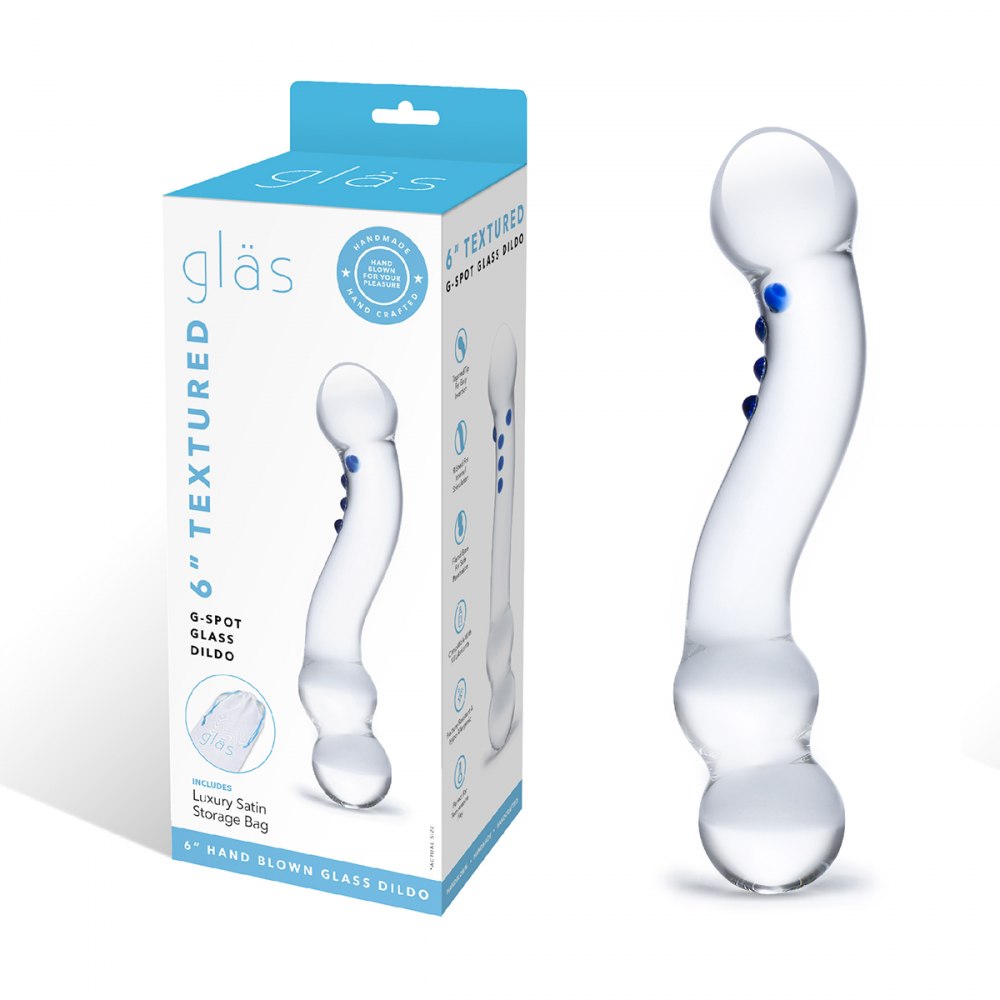 Изогнутый стеклянный стимулятор точки G «G-Spot Glass Dildo», цвет прозрачный, Glas GLAS-146, длина 15.2 см.