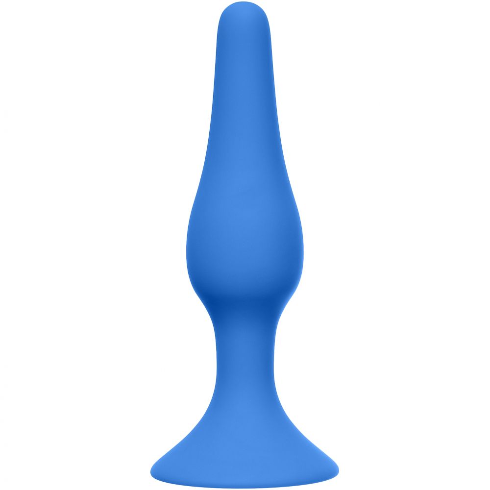 Средняя анальная пробка из силикона «Slim Anal Plug Medium Blue», BackDoor Edition Lola Toys 4206-02Lola, длина 11.5 см.