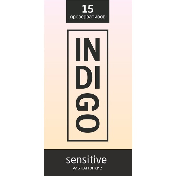 Презервативы «sensitive ультратонкие», 15 штук, indigo sensitive № 15, длина 18 см.