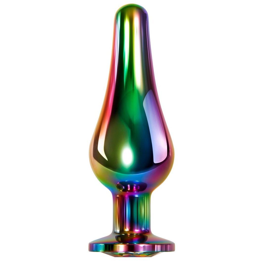 Радужная анальная пробка малая »Rainbow Metal Plug Small», Evolved EN-BP-8546-2, длина 9.4 см.