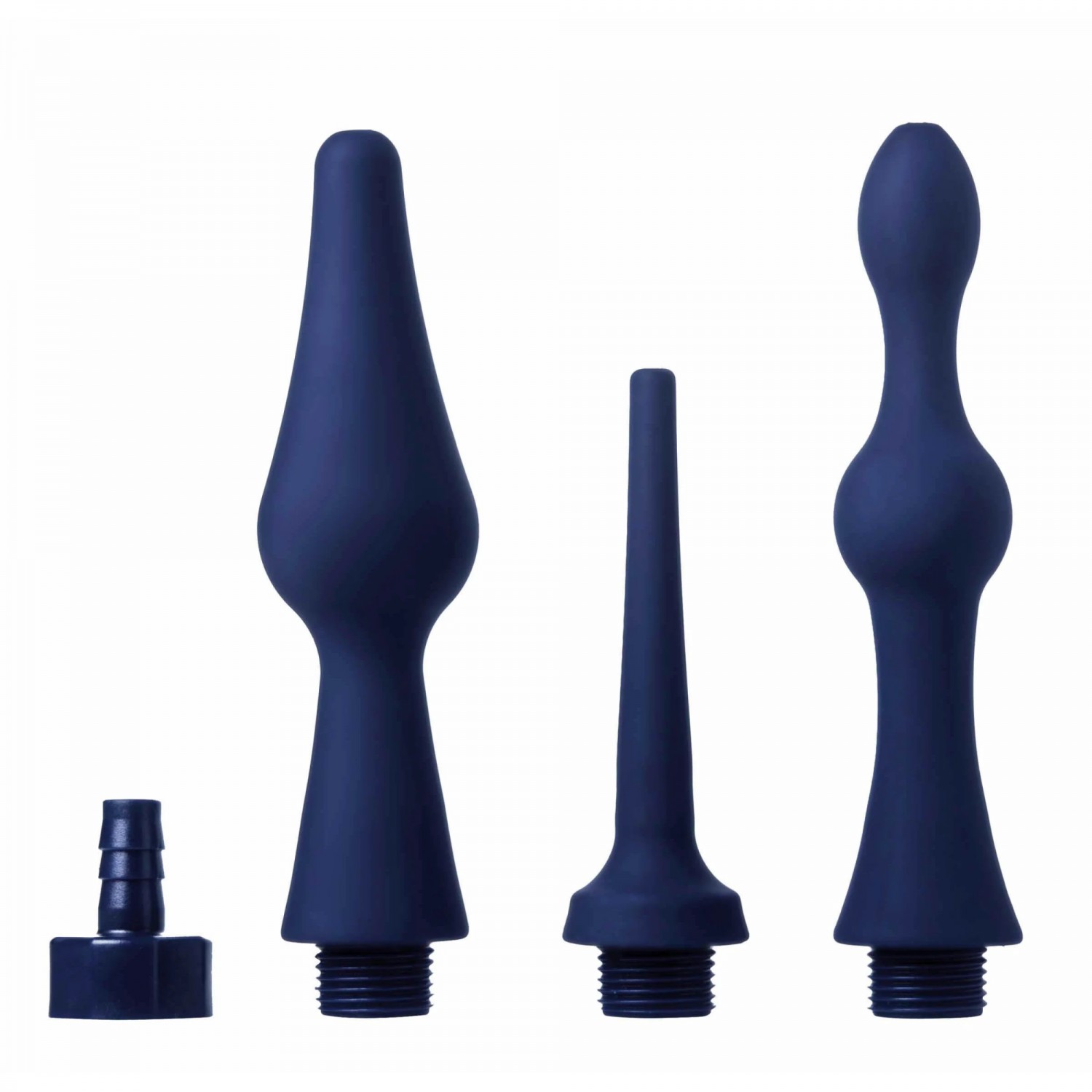 Комплект универсальных насадок «Universal 3 Piece Silicone Enema Attachment Set» для анального душа, 3 шт, CleanStream XRAD431, длина 14 см.