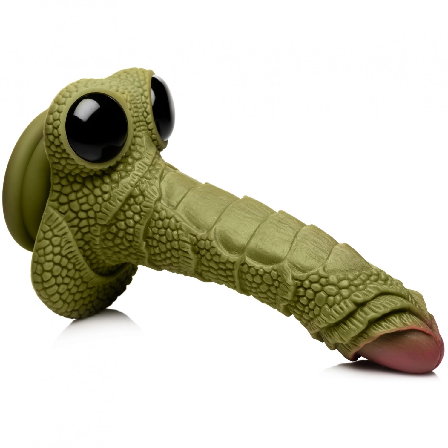 Фантазийный фаллоимитатор «Creature Cocks Swamp Monster Green Scaly Silicone Dildo», цвет зеленый, XR Brands XRAH055, длина 23.9 см.