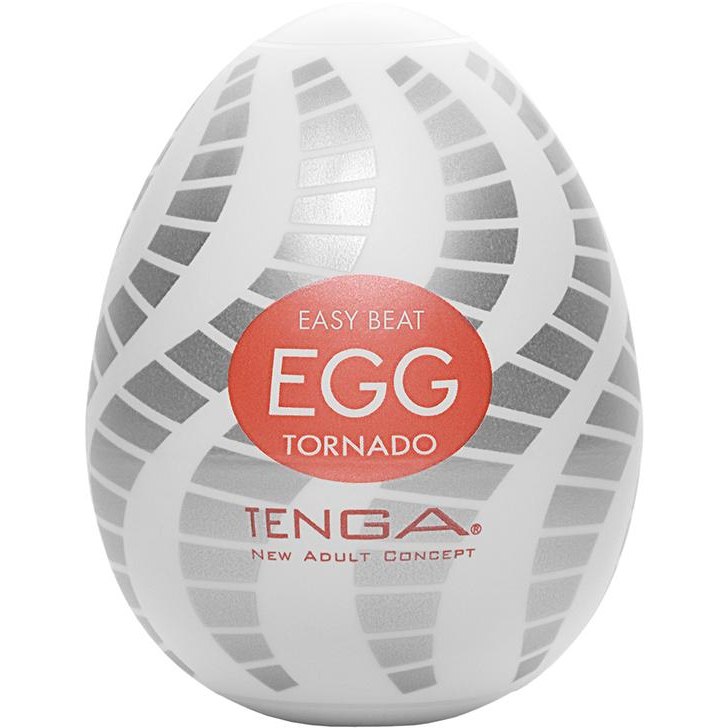 Мужской ручной мини-мастурбатор Tenga Egg «Tornado», цвет белый, T511, длина 6 см.