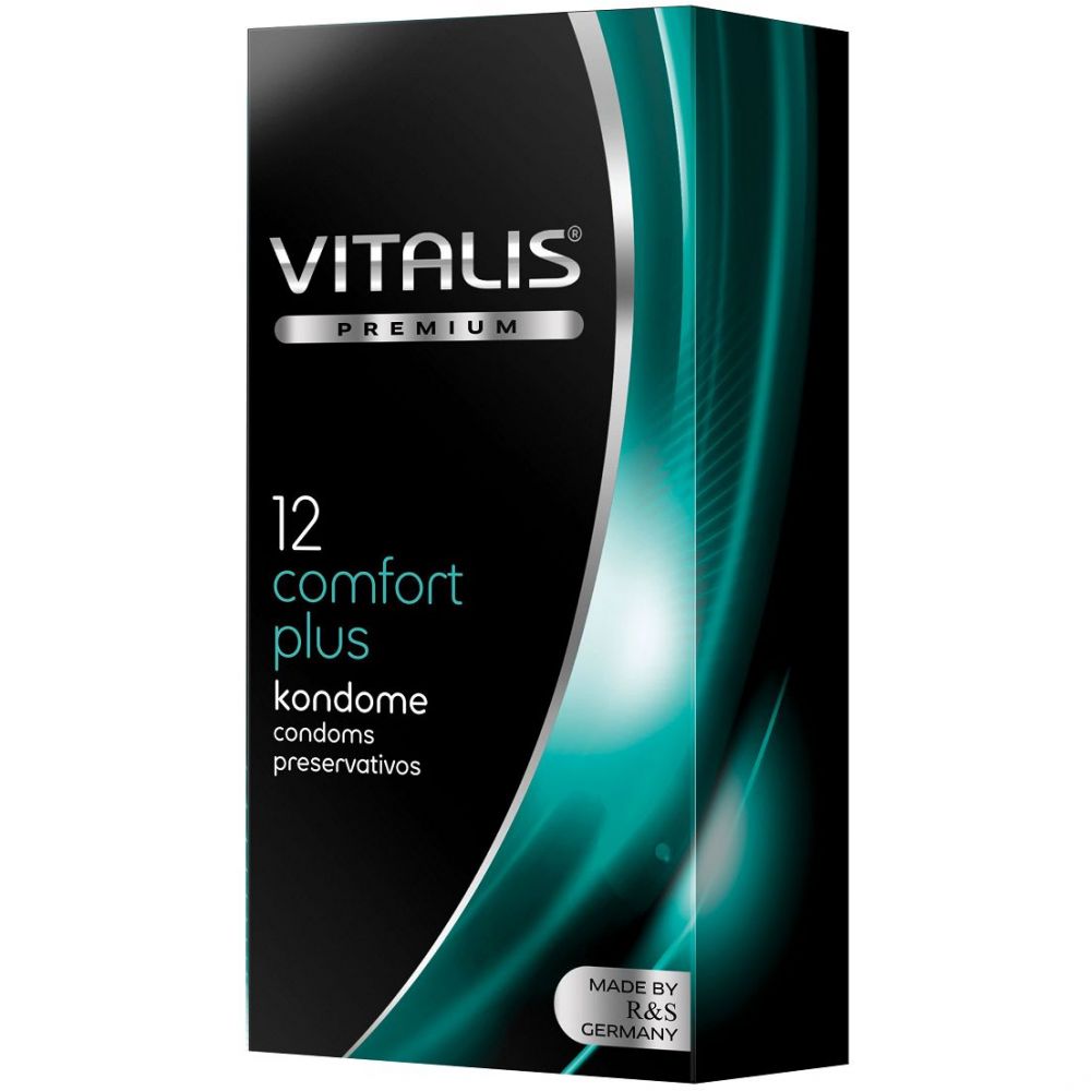 Контурные презервативы «Vitalis Premium №12 Comfort Plus» премиум класса, 12 шт., R&S Consumer Goods GmbH VITALIS PREMIUM №12 comfort plus, длина 18 см.