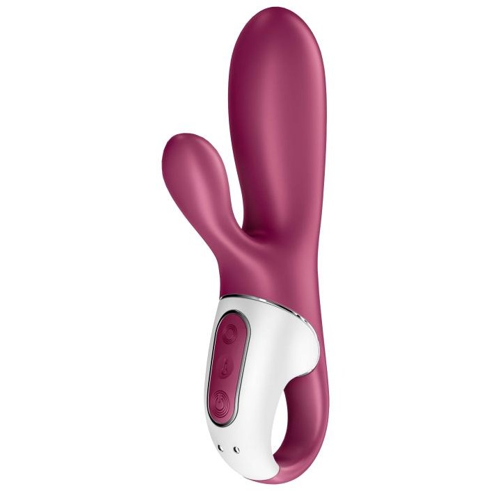 Вибратор-кролик «Hot Bunny» с функцией нагрева, цвет красный, Satisfyer 4001678RED, длина 17.5 см.