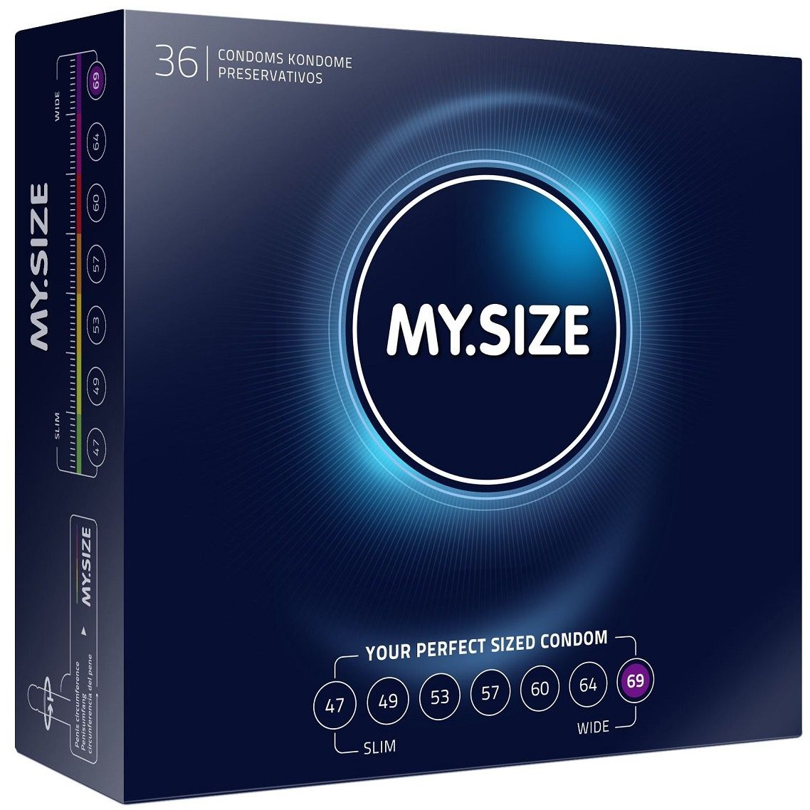 Презервативы «MY.SIZE», размер 69, 36 шт, R&s gmbh, длина 22.3 см.