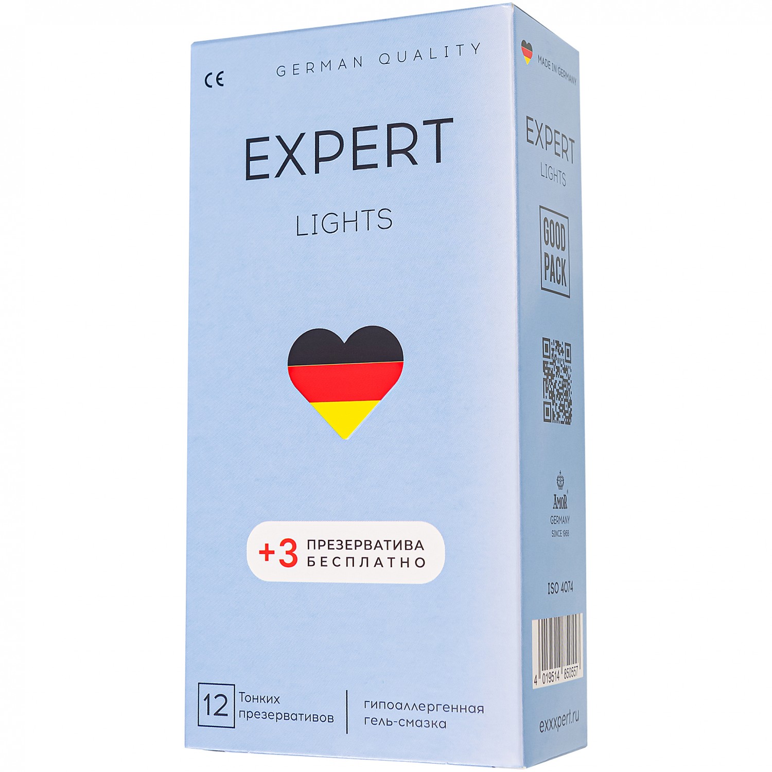 Презервативы ультратонкие «EXPERT Lights», 12шт, 919/1, длина 13 см.