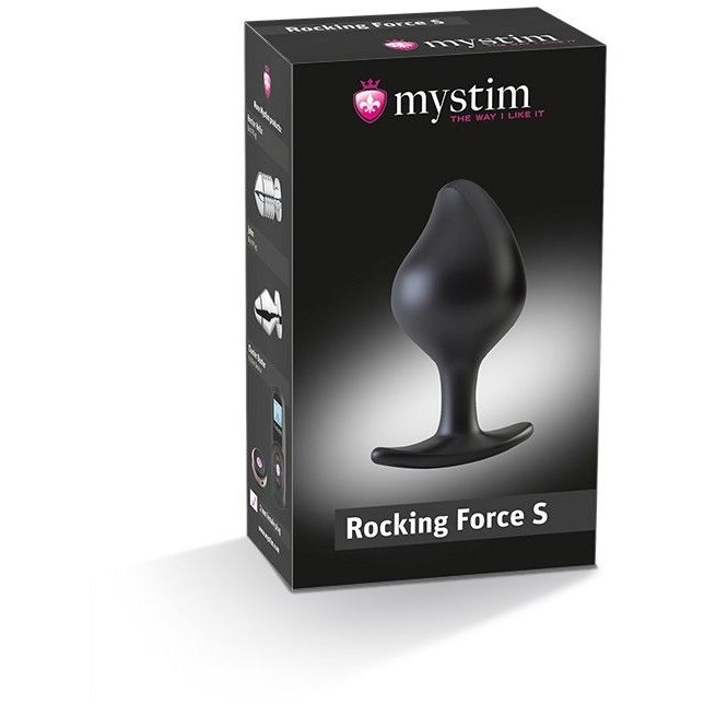 Анальная пробка «Buttplug Rocking Force S», цвет черный, Mystim 46270, длина 9.5 см.