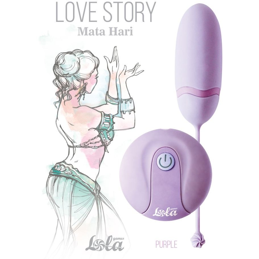 Виброяйцо на пульте управления Love Story «Mata Hari Purple», цвет фиолетовый, Lola Toys 1800-02Lola, длина 14.6 см.