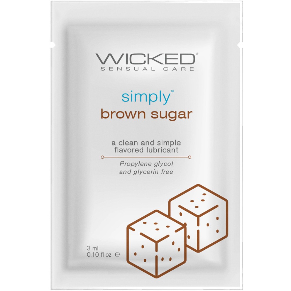 Гель-лубрикант со вкусом коричневого сахара Wicked Simply Aqua Brown Sugar 3 мл, 3 мл.