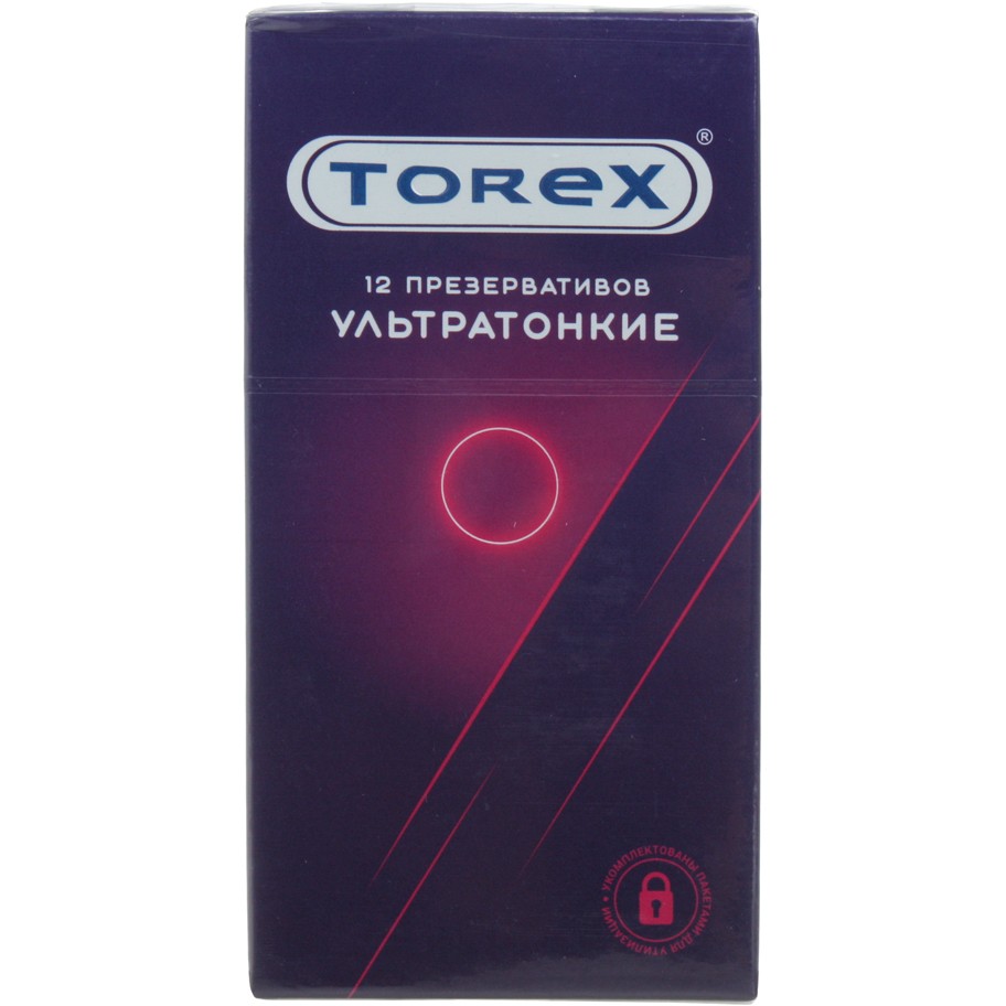 Латексные презервативы ультратонкие гладкие Torex, упаковка 12 шт, 2299, длина 18 см.