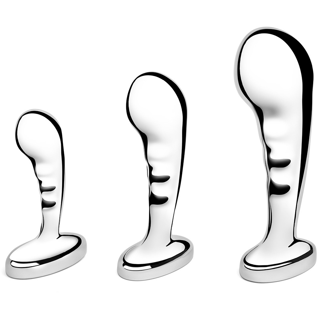 Набор стальных стимуляторов простаты «Stainless Steel P-spot Training Set», B-Vibe BV-054, длина 13 см.