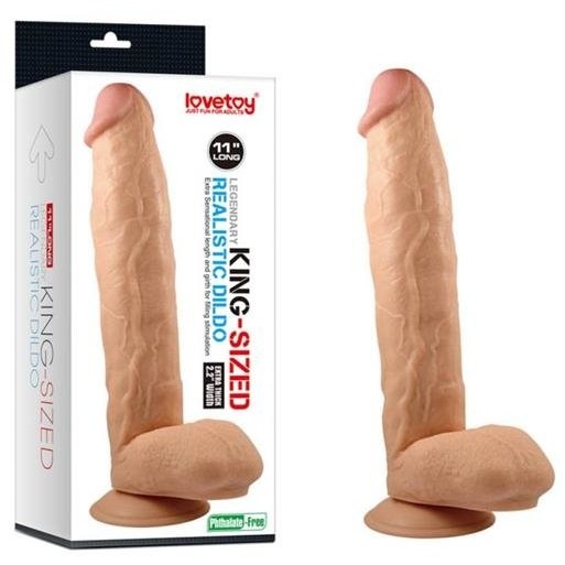 Крупный фаллоимитатор на присоске «Realistic King Size Dildo», LoveToy LV2208, длина 30 см.