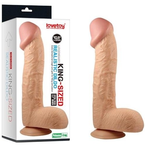 Фаллоимитатор «Legendary King-Sized Realistic Dildo» на присоске, ПВХ, LoveToy LV2207, длина 28 см.