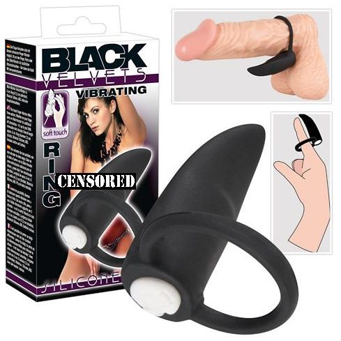 Эрекционное виброкольцо-насадка на палец «Finger Vibrator» из серии Black Velvets от You 2 Toys, цвет черный, 0583812, длина 6 см.