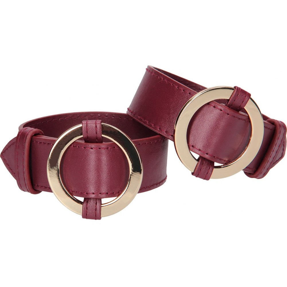 Наручные или лодыжечные оковы «Ouch Halo Wrist or Ankle Cuffs - Burgundy», цвет бордовый, Shots Media OU581BUR, длина 34.5 см.