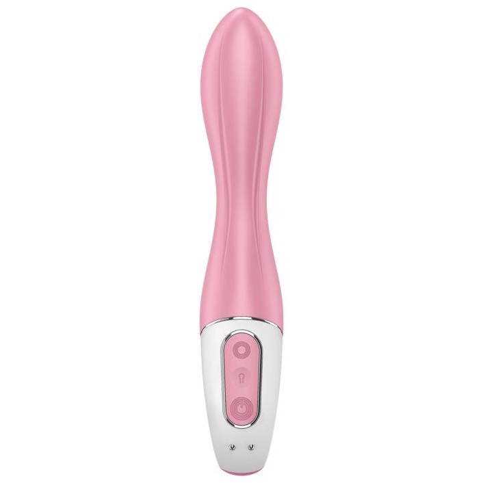 Надувающийся вибратор «Air Pump Vibrator 2», цвет розовый, Satisfyer 4038605, длина 20 см.