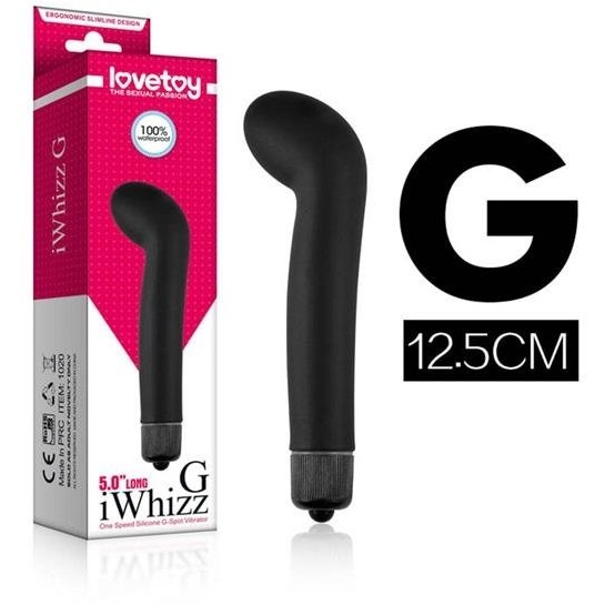 Вибратор для стимуляции точки G «iWhizz» с мощным моторчиком, LoveToy 1020, длина 12.5 см.