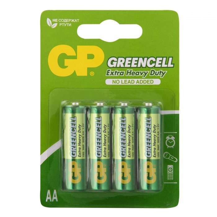 Комплект из 4-х батареек АА «Greencell», GP Batteries Gp15g-2cr4