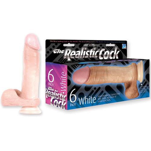 Фаллоимитатор на присоске «The Realistic Cock 6 with Vac-U-Lock Suction Cup», телесный, Doc Johnson 0271-01-BX, длина 17.3 см.