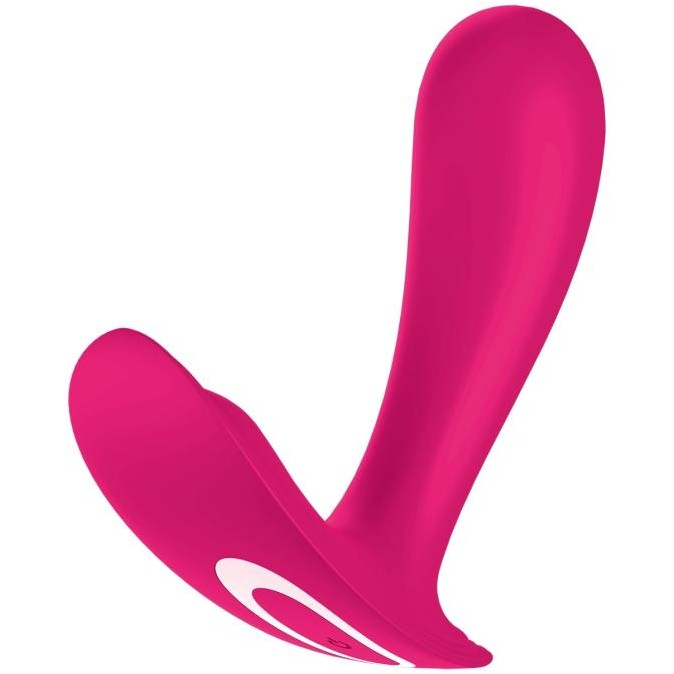 Бесшумный вибромассажер «Top Secret» для точки G, цвет фуксия, Satisfyer 4003382, длина 11 см.