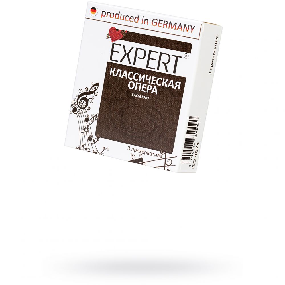 Презервативы латексные «Expert Классическая опера №3» классической формы, упаковка 3 шт, 105/3, диаметр 5.2 см.