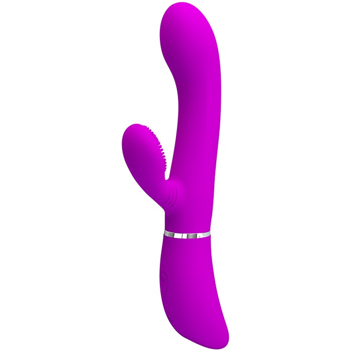 Вибромассажер точки G «Pretty Love Clitoris Vibrator» с клиторальной стимуляцией, цвет фиолетовый, материал силикон, Baile BI-014938, длина 20.8 см.