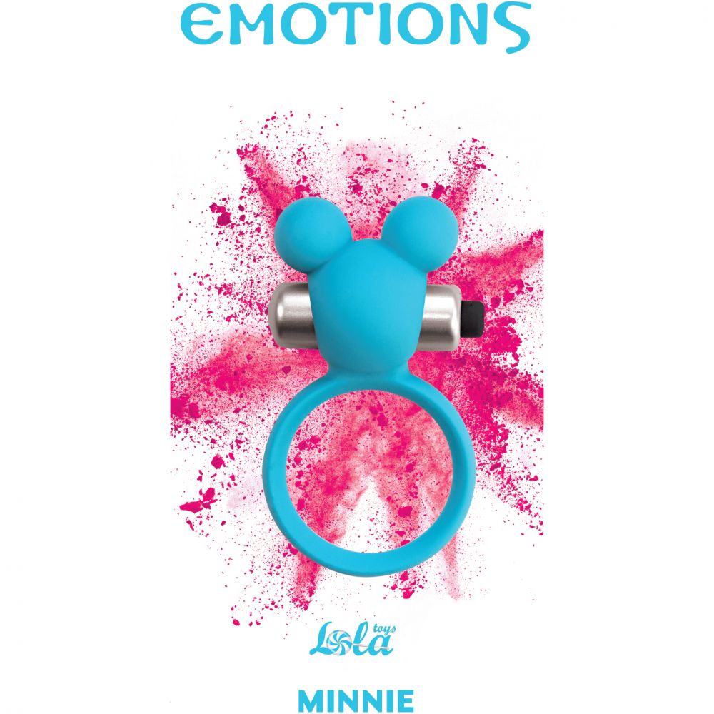 Эрекционное виброколечко «Emotions Minnie», цвет голубой, Lola Toys 4005-03Lola, длина 7 см.