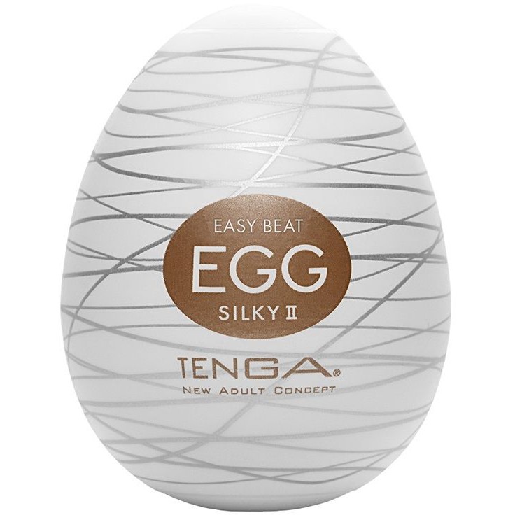 Мужской ручной мини-мастурбатор Tenga Egg «Silky II», цвет белый, T535, длина 6 см.