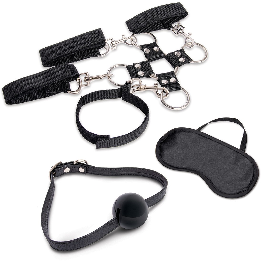 Набор для фиксации из 7 предметов «Hogtie & Ball Gag Kit», Lux Fetish LF1811