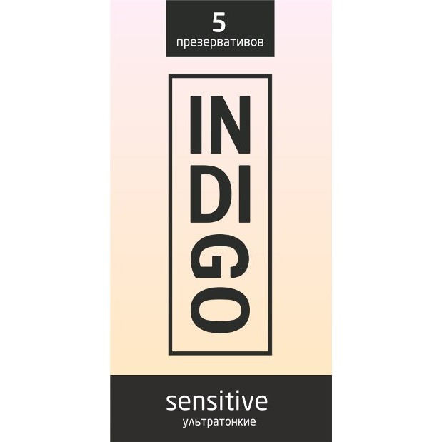 Презервативы «sensitive ультратонкие», 5 штук, indigo sensitive № 5, длина 18 см.