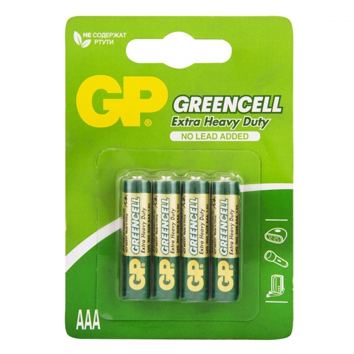 Комплект из 4-х батареек «Greencell ААА», GP Batteries GP-10883