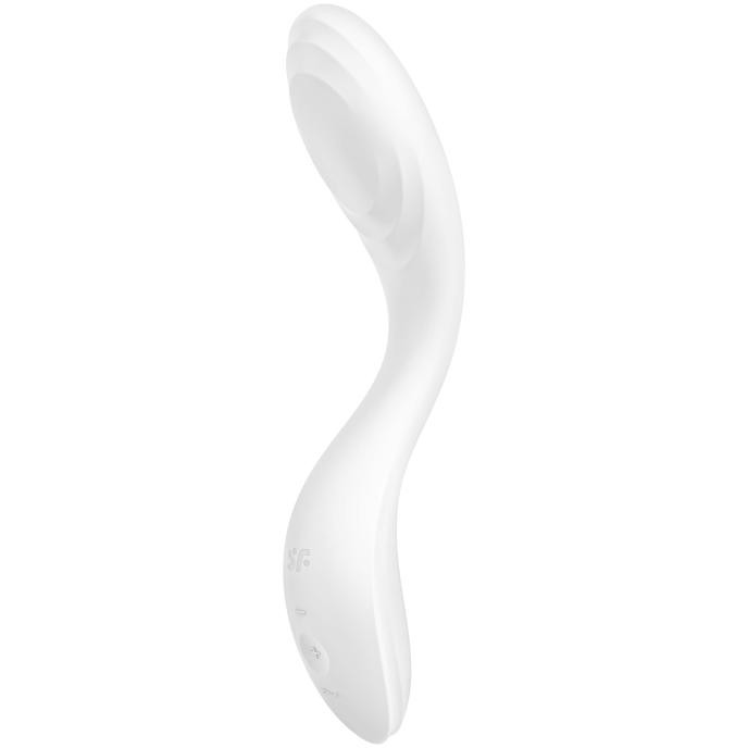 Вибромассажер «Rrrolling Pleasure» с движущимся шариком, цвет белый, Satisfyer 4043982WHT, длина 23 см.