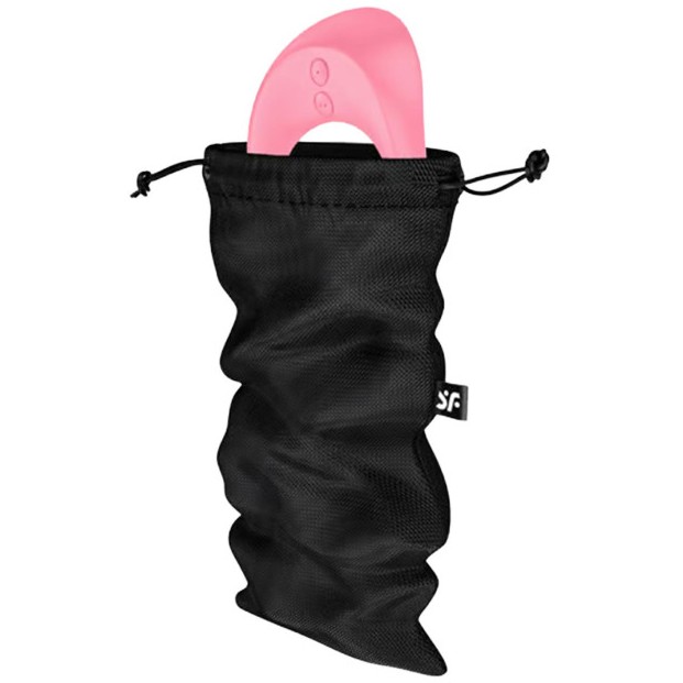 Мешочек для хранения вибромассажера «Treasure Bag M Black», цвет черный, Satisfyer 4059495, длина 24 см.