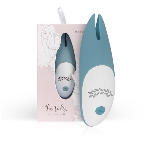 Силиконовый клиторальный вибратор «The Tulip Clitoris Vibrator» с сенсорным управлением из коллекции Bloom от компании EDC Collections, цвет бирюзовый, BLM004, длина 12 см.