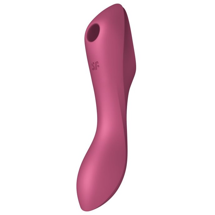 Вакуумный массажер «Curvy Trinity 3» 3 в 1, цвет бордовый, Satisfyer 036526SA, длина 15 см.